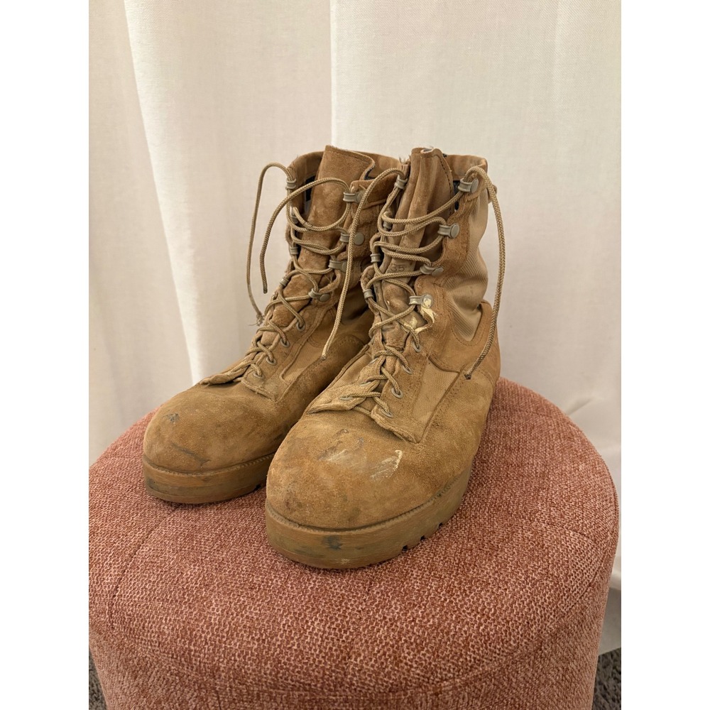 Wellco Mens Coyote Tan Desert Combat Boots Military Tactical Suede Nylon 13 R